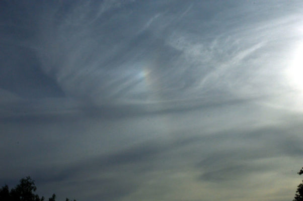 Halo über Rheinhausen, linke Nebensonne um 16 Uhr 05